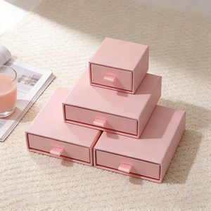 Custom Logo <b>Pink</b> Embossed Corrugated Kraft Box Paper Drawer <b>Gift</b> Packaging Boxes - Product Image 4