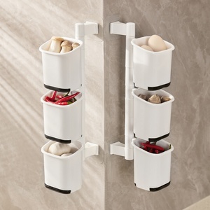 New Kitchen White Plastic Storage Bins <b>Ginger</b> and Garlic Storage Bins Wall Mounted Storage Box - Product Image 1