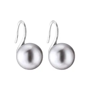 Women's S925 Silver Shell and Pearl Hook Earrings Daily Dress up Jewelry Rhodium-Gold Plated for Wedding & Gifts