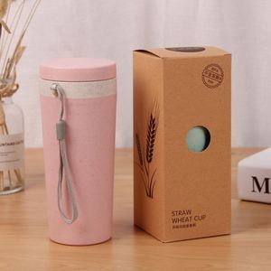 YS789 Cadeau d'entreprise Mug en plastique écologique sans BPA 350 ml en fibre de paille de blé avec logo personnalisé Bouteilles d'eau imprimées - Product Image 4