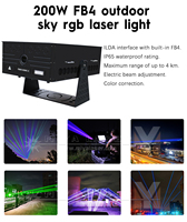 Lumière laser d'animation RGB imperméable 200W pour extérieur, zone panoramique, monument, toit de bâtiment, montagne, fontaine, rideau d'eau, lumière de scène