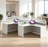 Bureau d'angle modulaire en L extensible et moderne pour personnel de bureau, poste de travail en cellule avec design écologique pour une utilisation flexible au bureau