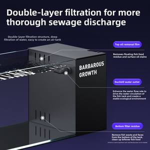 2025 שולחן עבודה חדש מלבן מודרני מלבן מסנן זכוכית בצד זכוכית אולטרה-עצמי מסתובב 220v-סט מלא אקווריום - Product Image 3