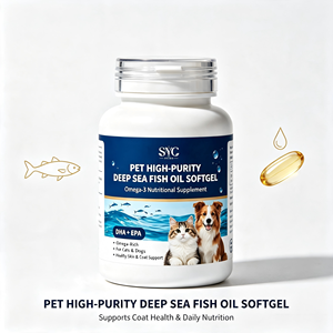 Cápsulas de Lecitina en Gel Suave para Perros y Gatos SYC Pet Fish Oil - Ayuda a Reducir la Caída del Pelo y Promueve un Pelaje Brillante 40g 0.5g 80 Tabletas - Product Image 1