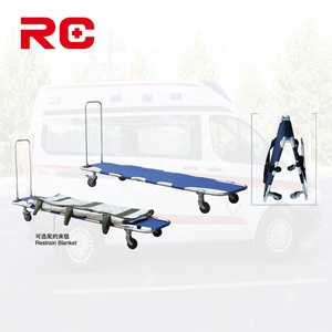 Camilla de Emergencia Manual Portátil de Aluminio Plegable en <span class=keywords><strong>2</strong></span> Partes, Color Azul Oxford, con Ruedas, Asa de Arrastre y Correas Royaltrust RC-F10 - Product Image 2