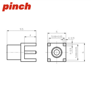 Conector RF MCX-KE, Receptáculo Hembra MCX-50KE, Conexión Directa, Soldadura, Montaje en PCB - Product Image 3