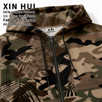 Veste bomber à capuche personnalisée de luxe pour homme, en cuir/coton, imprimé camouflage, fermeture éclair, longue, épaisse, à motifs floraux