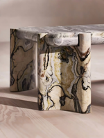 Table basse moderne en pierre naturelle Calacatta Viola Purple Marble avec finition polie