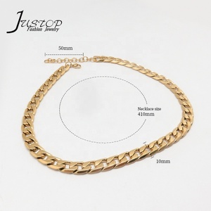 Collar de cadena de eslabones unisex chapado en oro de 18 quilates personalizado estilo hip-hop joyería personalizada ecológica para hombres y mujeres - Product Image 2