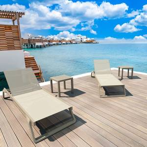 حمام سباحة بجانب الاستلقاء الأبيض تصميم بسيط حديث صالة شمس بإطار من الألومنيوم للشاطئ الفندق بجانب البحر - Product Image 5