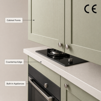 Meubles de cuisine modernes de luxe en bois massif, meubles de cuisine sur mesure en bois massif pour rangement domestique