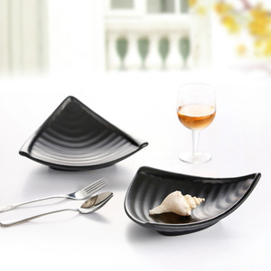Black Frosted Triangle <b>Plate</b> Irregular Shape Melamine Dinnerware For Sushi Restaurant Party Use - Product Image 1