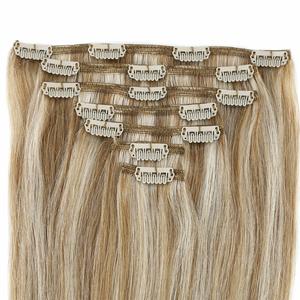 KSWIGS Extensions de cheveux vierges chinois Remy à clipser, vente en gros, haute qualité, couleur claire - Product Image 1