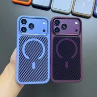 Coque de téléphone en fibre de carbone noire TPU+PC pour iPhone 18 17 16 Pro Max 15 14 Plus 13 12 11, pare-chocs antidérapant, protection antichoc
