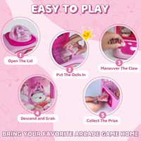 Mini distributeur automatique de jouets pour filles, licorne, distributeur de bonbons avec son et 20 mini peluches, machine à griffes pour enfants