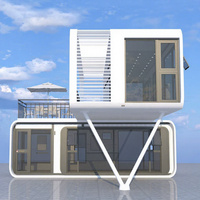 Cabine Apple moderne préfabriquée à double étage, module spatial modulaire, étanchéité à trois niveaux, garantie 5 ans pour utilisation en hôtel côtier