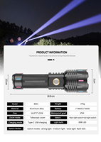 Lampe torche LED Helius 30W rechargeable par USB, étanche IP54, avec plus de 1000 lumens, zoom télescopique, sortie de batterie portable, lanterne