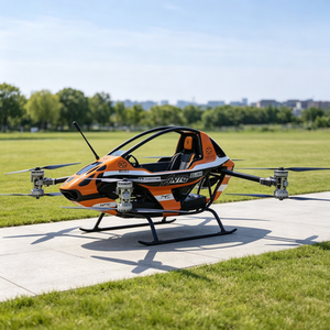 Nuevo Taxi Aéreo EVTOL de Cabina Abierta Naranja de Lujo, Fabricado en Fibra de Carbono, UAV de Ala Giratoria Ligero, Despegue Vertical, Alimentado por Batería, Individual - Product Image 1