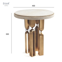 Table d'appoint ronde à pieds en métal moderne et élégante avec pied en bois Meuble console fonctionnel pour chambre à coucher et salon contemporains