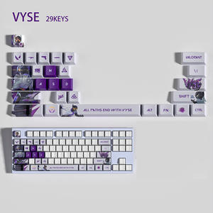 Ensemble de touches de <span class=keywords><strong>clavier</strong></span> mécanique Valorant, 29 touches, PBT, sublimation par transfert thermique, touches de jeu artisanales pour commutateurs MX - Product Image 3