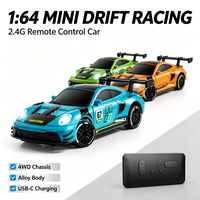 Voiture de drift RC miniature en alliage 4x4 Lucky Toys 1:64, 2,4 GHz, haute vitesse, télécommande métallique avec contrôle par application