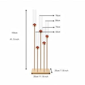 ของตกแต่งโต๊ะงานแต่งงาน แจกันดอกไม้เหล็กสีทอง งานแฮนด์เมด กันน้ำ ทรงสูง หลายหัว สำหรับใส่เทียน ตกแต่งคริสต์มาส อีสเตอร์ - Product Image 5
