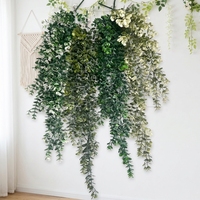 Nouvelle Guirlande de Feuilles d'Eucalyptus Artificielles de Haute Qualité, Plante Suspendue au Toucher Réel, Décoration pour Jardin, Maison, Mariage, Plafond