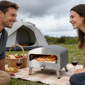 Forno per Pizza Commerciale a <span class=keywords><strong>Gas</strong></span> Portatile, Fornetto da Cucina in Acciaio Inox per Esterni - Product Image 1