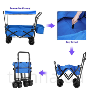 <span class=keywords><strong>Chariot</strong></span> pliant robuste CE haute capacité extra-large avec roues robustes pour jardin, plage et camping en extérieur - Product Image 6