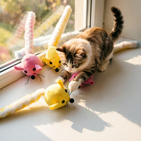 Jouet pour chat en peluche avec longue queue, jouet interactif à mâcher, jouet réaliste pour chatons et chats d'intérieur