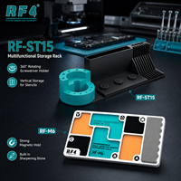 Organisateur d'outils de réparation de téléphone RF4 RF-ST15&M6, support rotatif à 360° pour tournevis, support de rangement pour pochoirs PCB, 2-en-1 pour téléphones mobiles