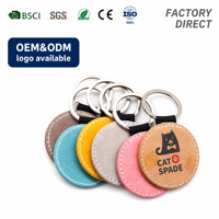 Hochwertiger hand gefertigter Leders chl üssel bund Benutzer definiertes Logo Sublimation rohlinge Quadratische und runde Form mit leichtem Metall material