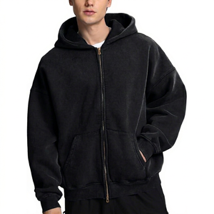 Premium <b>Men's</b> Oversized Zipper Hoodie Custom Embroidery Print Cotton Fleece Streetwear Hoodie Supplier - Product Image 1