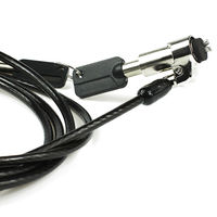 YH1183 Nuevo Diseño Antirrobo, Cable Cromado de 1.8M con Cerradura de Llave para Portátil, con Ranuras de Seguridad Nano Wedge para HP/Computadora
