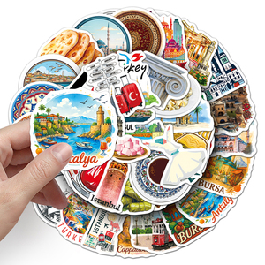 50 Adesivi Personalizzati a Tema Diario di Viaggio in <span class=keywords><strong>Turchia</strong></span>, Souvenir Paesaggistici, Regali, Adesivi per Fotocamera e Bagagli - Product Image 6