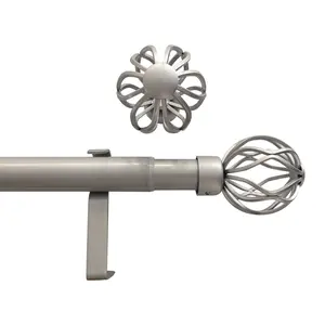 Perdelik çubuk seti oyma modern tasarım gümüş boyama özelleştirilmiş perde çubuk kutup seti