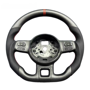 Volante in Vera Fibra di Carbonio Personalizzato Stile Racing con Fondo Piatto per Accessori Interni Auto Beetle <span class=keywords><strong>Cabrio</strong></span> - Product Image 2