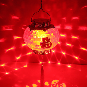 Lanterne rouge à projection dynamique, source de lumière LED ronde, décoration du Nouvel An - Product Image 1