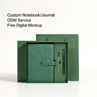 Ensemble de carnets personnalisés, couverture en PU noir, reliure cousue, format A5, couverture rigide, fabrication fiable