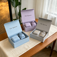 Coffret cadeau de luxe personnalisé avec logo magnétique, boîte à bijoux rectangulaire en papier, étui à bijoux en velours, sac à cordon en suède, boîte à bagues