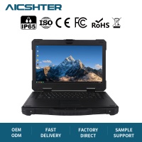 Laptop Totalmente Resistente de 15.6 Pulgadas, Estación de Trabajo Portátil con Doble RJ45, Negra, IP65, Marca Privada para Minería y Topografía, Wi-Fi 6
