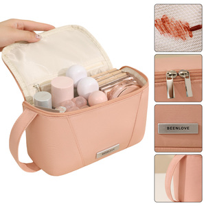 Bolsa de cosméticos de viaje portátil OEM con logotipo personalizado apertura grande nueva bolsa de lavado de cepillo cosmético con cierre de cremallera - Product Image 1