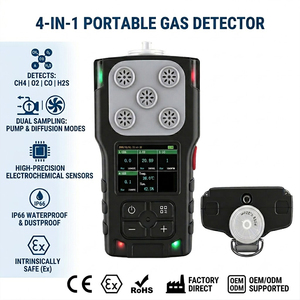 เครื่องวิเคราะห์หลายก๊าซแบบมือถือปั๊ม CH4ดูด O2ร่วม H2S NH3 PH3 <span class=keywords><strong>H2</strong></span>เครื่องตรวจจับ Voc HF HCN CL2แบบไม่มีก๊าซแบบพกพา4 in 1 - Product Image 1