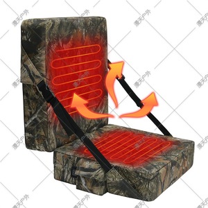 Heated Seat <b>Cushion</b> With Backrest Camouflage Foldable Outdoor Camping USB Powered Adjustable Temperature Control - Product Image 1