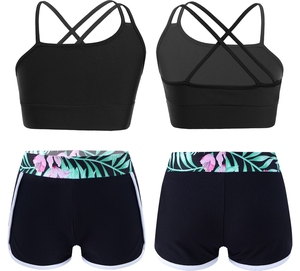Ensemble de maillots de bain pour filles, catégorie Tankini, design plage pour enfants, passepoil contrastant, couvrance modeste, logo personnalisé - Product Image 2