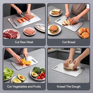 Ensemble de 3 planches <span class=keywords><strong>à</strong></span> <span class=keywords><strong>découper</strong></span> en titane pur, planche <span class=keywords><strong>à</strong></span> <span class=keywords><strong>découper</strong></span> de cuisine double face avec poignée, passe au lave-vaisselle, non toxique, durable - Product Image 5