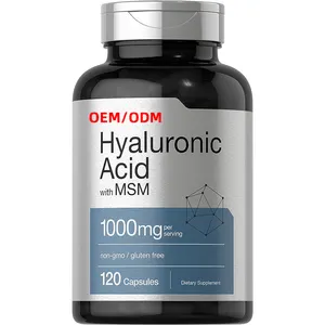 Asam hialuronat dengan MSM 1000 mg 120 kapsul non-gmo dan suplemen bebas Gluten Formula bioready
