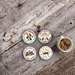 Cute Cat Kitty Pattern <b>Ceramic</b> <b>Coasters</b> Trendy Valentine's Day Drink <b>Coasters</b> Absorbent Holder Mats & Pads - Product Image 3
