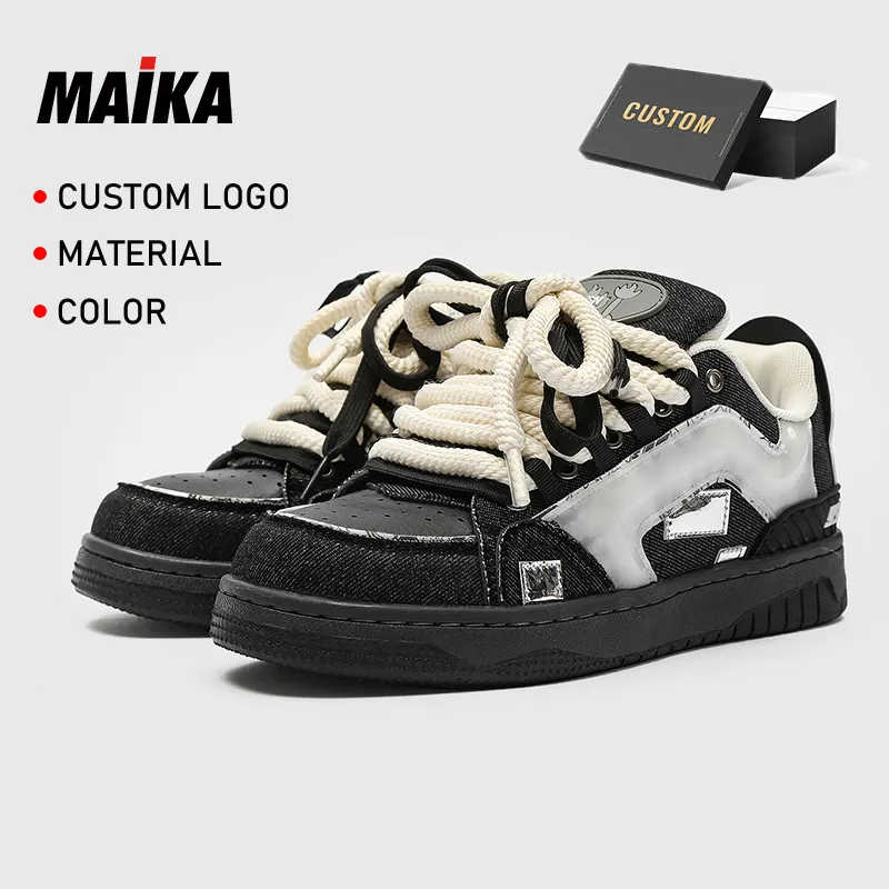 OEM Schuhe Herren Custom LOGO Denim PU Obere Skateboard Schuhe zapatillas para caminar a la moda Design Luxus schuhe Turnschuhe für Herren