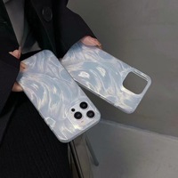 Für iphone 11 12 13 14 15 PRO MAX neue bunte Laser glänzende Pelzfedern IMD Luxus-Handyhülle